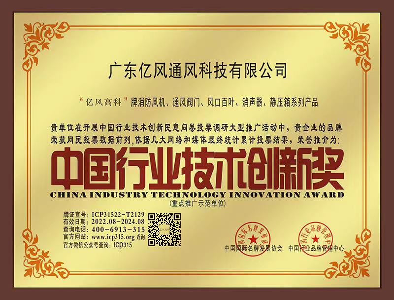 中國行業(yè)技術(shù)創(chuàng)新獎(jiǎng)